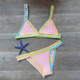 Hand Crocheted Bikini Knitted Stitching Swimsuit Set - Angelique