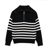 Women Clothing French Casual All Match Open Collar Wool Sweater