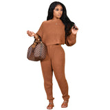 Winter Solid Color Batwing Sleeve Two Piece