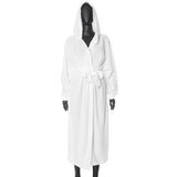 Bejirog Lange warme Windjacke für Damen, einfarbig, lockere Oberbekleidung mit Kapuze, für den Winter