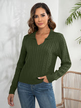 Kragen Zopfmuster Pullover Frauen Pullover lose Herbst Winter Langarm Strickwaren Frauen Kleidung