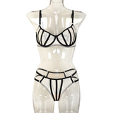 Sommer Sexy BH Zweiteiliges Set Durchsichtig Einfach Sexy mit Stahlring Sexy Anzug Damen