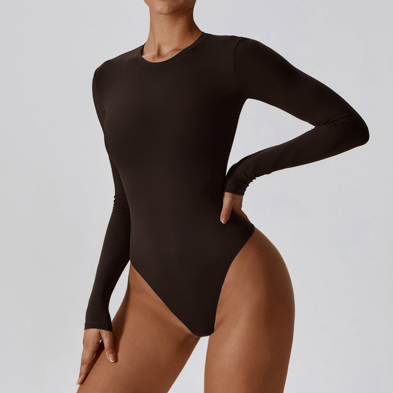 Sexy Slim Yoga Long Sleeve One Piece Ballet Dance Bottoming Skinny Jumpsuit - Angelique