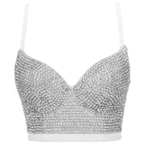 Besetztes Büstenhalter-Hosenträger-Weste-Outerwear-Light Diamond Tube Top Beauty Back-Korsett