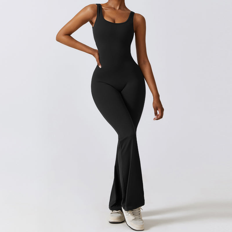 Hollow Out Cutout Beauty Back One Piece Peach Hip Lifting Sport Workout Clothes Micro Pull Yoga Jumpsuit