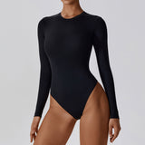 Sexy Slim Yoga Long Sleeve One Piece Ballet Dance Bottoming Skinny Jumpsuit - Angelique