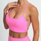 Breathable Nude Feel Yoga Bra Running Exercise Underwear Beauty Back Fitness Top Yoga Clothes Women