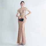 Boning Corset Ostrich Feather Back Lash Rope Bra Velvet High Density Sequined Fishtail Evening Dress