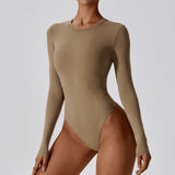 Sexy Slim Yoga Long Sleeve One Piece Ballet Dance Bottoming Skinny Jumpsuit - Angelique