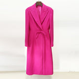 Goods Autumn Winter Star Slim Fit Bow Long Woolen Coat Woolen Coat