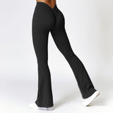 Peach Hip Raise Yoga BellBottom Pants Fitness Sports Wide Legs Bootcut Trousers High Waist Quick Drying Yoga Pants Women