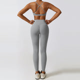 Autumn Winter Skinny Yoga Clothes Nude Feel Quick Drying Sports Suit Thin Fitness Clothes Three Piece Set