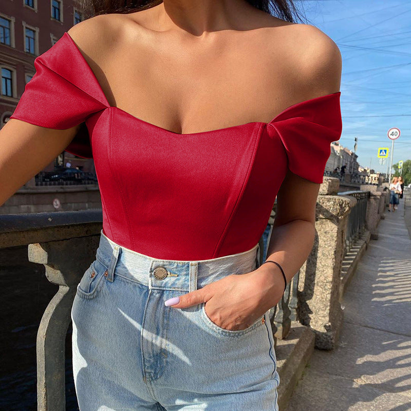 Waist Tube Top Women Clothing Satin off-Shoulder Top for Women Boning Corset Boning Corset Corset