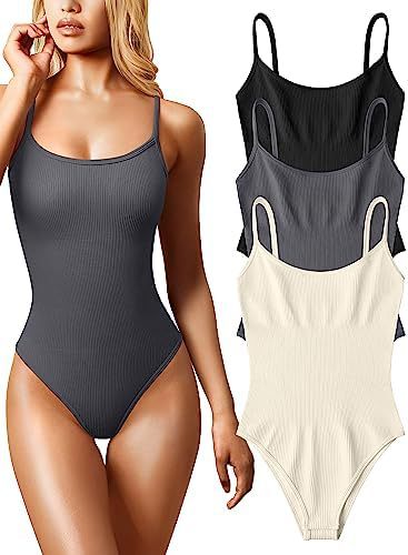 Women Jumpsuit Sexy Ribbed Sleeveless Spaghetti Strap Top Body Shaping Corsets