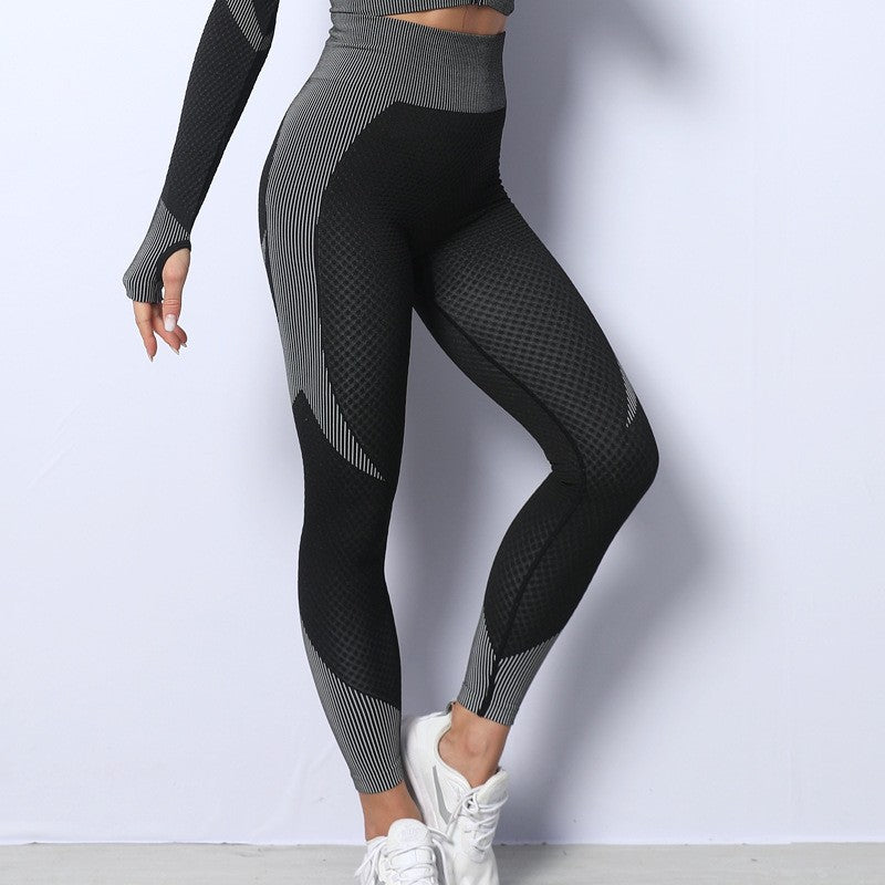 Wear Quick Drying Seamless High Waist Yoga Pants Women Tight Belly Trimming Peach Hip Exercise Workout Pants