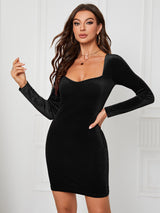 Frauen Kleidung Herbst Winter Taille Abnehmen Samt Hüfte Kleid Sexy Enge Party Kleid