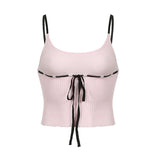 Spring Summer Jacquard Lace up Tube Top Sexy Street Waist Single Breasted Sexy Vest - Angelique