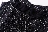 Summer Vacation Casual Comfortable Square Collar Pure Black Bottom Polka Dot Printed Dress