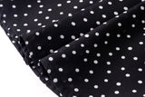 Summer Vacation Casual Comfortable Square Collar Pure Black Bottom Polka Dot Printed Dress