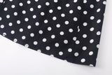 Summer Black Bottom White Polka Dot Casual Vacation Sling Midi Dress for Women