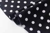 Summer Black Bottom White Polka Dot Casual Vacation Sling Midi Dress for Women