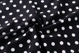 Summer Black Bottom White Polka Dot Casual Vacation Sling Midi Dress for Women