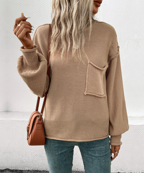 Women Wear Long Sleeve Solid Color Autumn Sweater