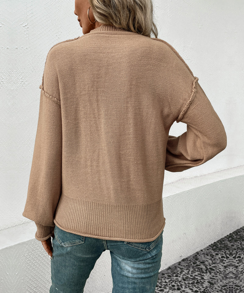 Women Wear Long Sleeve Solid Color Autumn Sweater