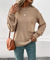 Women Wear Long Sleeve Solid Color Autumn Sweater