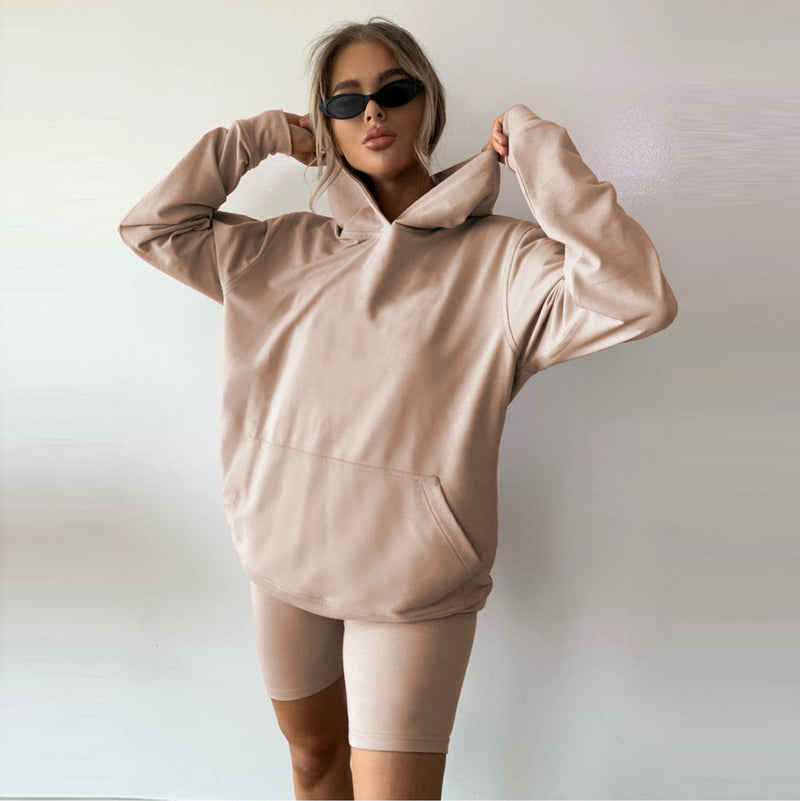 Beliebter Herbst-Winter-Loungewear-Pullover mit Kapuze und langen Ärmeln für lässige Sportanzüge für Damen