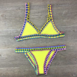 Hand Crocheted Bikini Knitted Stitching Swimsuit Set - Angelique