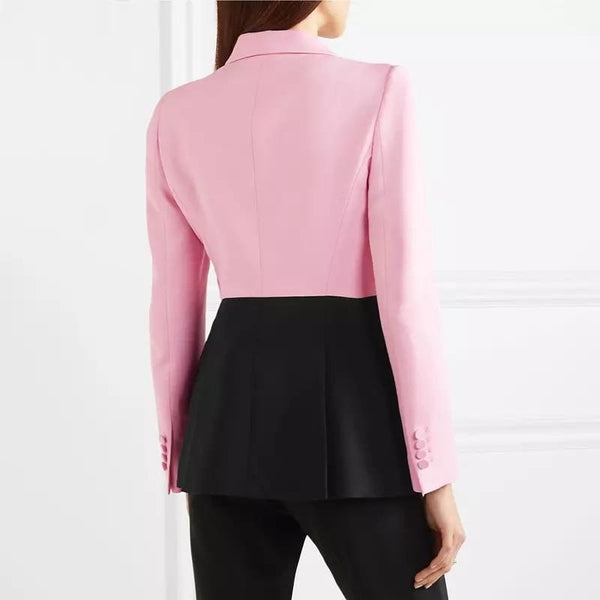 Women Clothing Street Fashionable Temperamental All-Match Color Matching Blazer