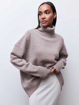 Women Clothing Two Collared Sweater Loose European Turtleneck Autumn Winter Anti Pilling Sweater