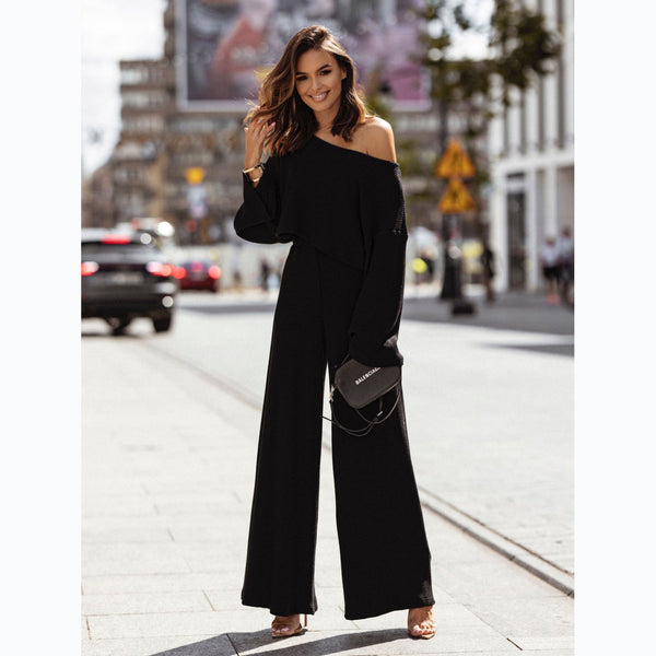 Street Autumn Winter Waffle Long Sleeve Pants Set