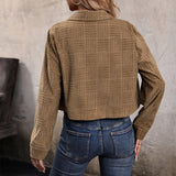 Autumn Women Clothing Corduroy Solid Color Women Clothing Coat