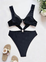 New One-Piece Swimsuit Underwire Bikini Swimsuit Women Criss Cross Swimsuit Push up Bikini