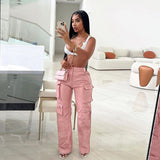 Summer Women Clothing Work Clothes Poly Urethane Leather Sexy High Waist Street Shooting Straight Casual Trousers