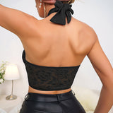 Women Clothing Sexy Lace Halter Wrapped Chest Steel Ring Boning Corset Sexy Outfit