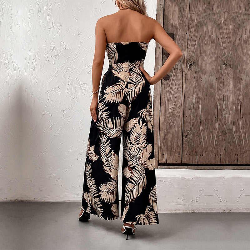 Summer Women Clothing Printing Tube Top Jumpsuit - Angelique