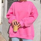 Autumn Winter Solid Color Loose Sweater Street Oversize Pullover Sweater Office Wear