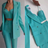 High Quality Casual Office Business Women    plus Bra Pants Blazer Suit Set - Angelique