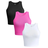 Women Vest Yoga Workout Sports Tight Top Vest round Neck Sleeveless