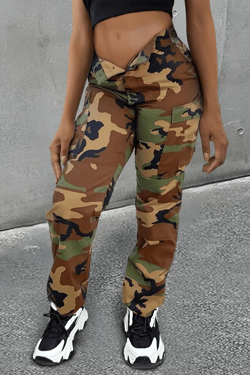 Plus Size Street Casual Sports Fans Color Printing Pants