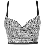 Besetztes Büstenhalter-Hosenträger-Weste-Outerwear-Light Diamond Tube Top Beauty Back-Korsett