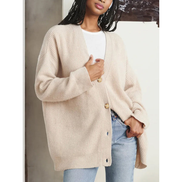 Popular Solid Color Cardigan Sweater Coat Women Top