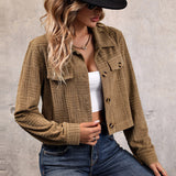 Autumn Women Clothing Corduroy Solid Color Women Clothing Coat