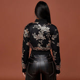 Autumn Women Clothing Sexy Sexy Coat Sequined Embroidery Short Slimming Long Sleeve Jacket