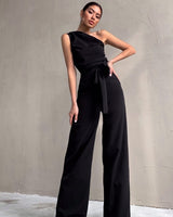 Lace Up Straight Jumpsuit No Belt - Angelique