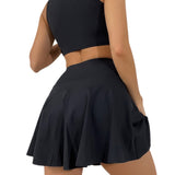 Breathable Slim Sports Short Skirt False Two Piece Skirted Leggings Running Fitness Tennis Anti Exposure Yoga Skirt