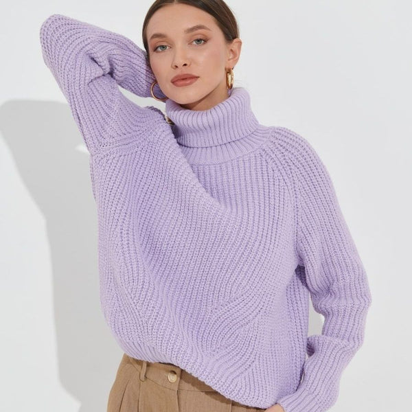 Knitted Loose Arrival High Neck Thickened Autumn Winter Sweater Collared